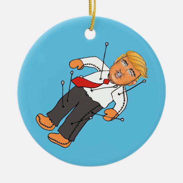 TRUMP VOODOO DOLL JULGRANSPRYDNAD KERAMIK (Framsidan)