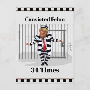 Trump-vykort för felon-fällning vykort