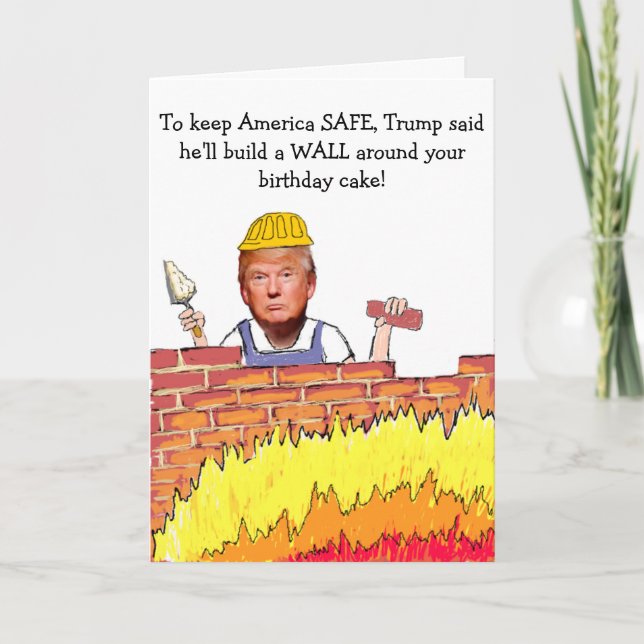 Trump Wall Birday Card Kort (Framsida)