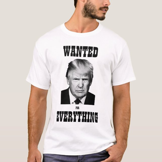 Trump Wanted Poster Insurrection T-Shirt (Framsida)