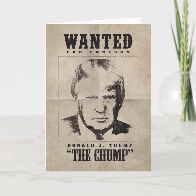 Trump Wanted Poster - Trump Chump Tack Kort (Framsida)