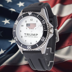 Trump watch med US flagga Behålla America Underbar Armbandsur