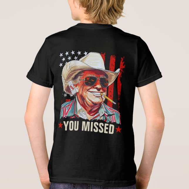 Trump Western Cowboy du missade Trump 2024 Boy T Shirt (Baksida)