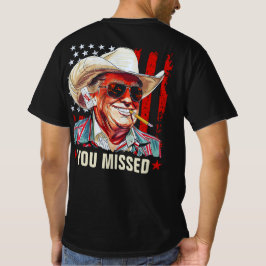 Trump Western Cowboy Du missade Trump 2024 USA T Shirt