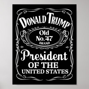 Trump Whiskey Flasketikett Trump 47:e president 20 Poster