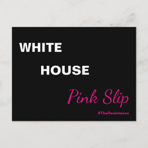 Trump White House Rosa Slip Black Resistance Vykort