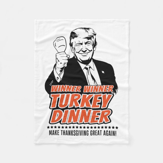 Trump Winner Funny Winner Turkiet Middag Thanksgiv Fleecefilt (Framsidan)