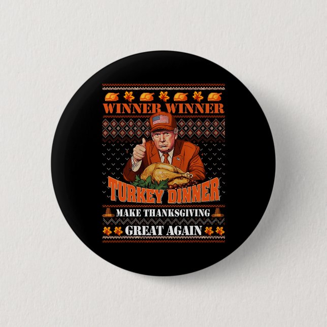 Trump Winner Funny Winner Turkiet Middag Thanksgiv Knapp (Framsida)