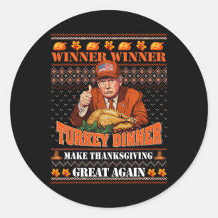 Trump Winner Funny Winner Turkiet Middag Thanksgiv Runt Klistermärke