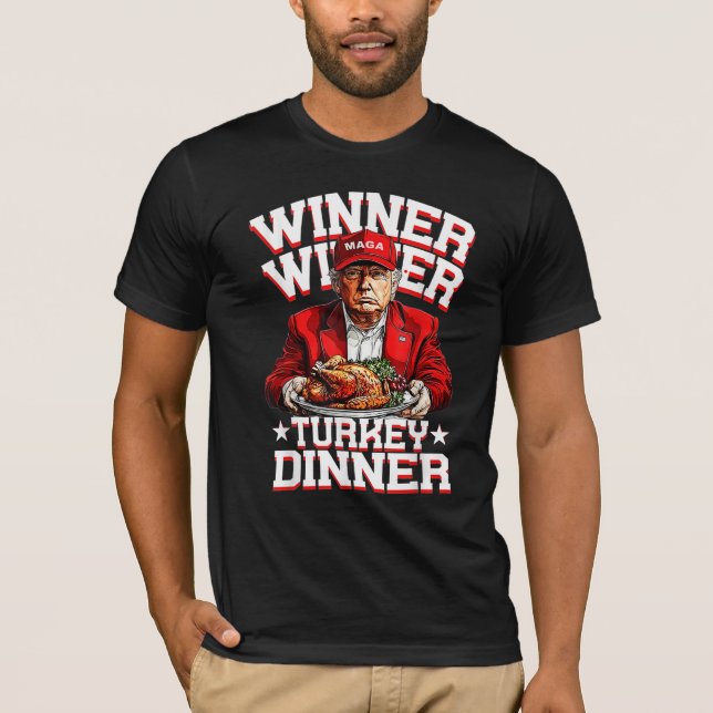 Trump Winner Winner Turkey Middag Thanksgiving T Shirt (Framsida)
