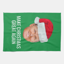 Trump with Santa Hat - Make Christmas Great Again Kökshandduk