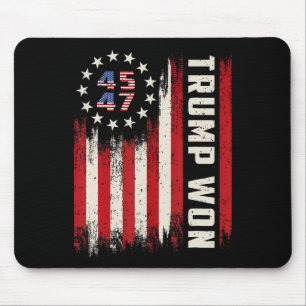 Trump Won 2024 45 47:e presidenten USA flagga Musmatta