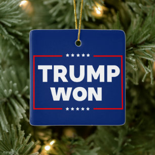 Trump Won 2024 Julgransprydnad Keramik