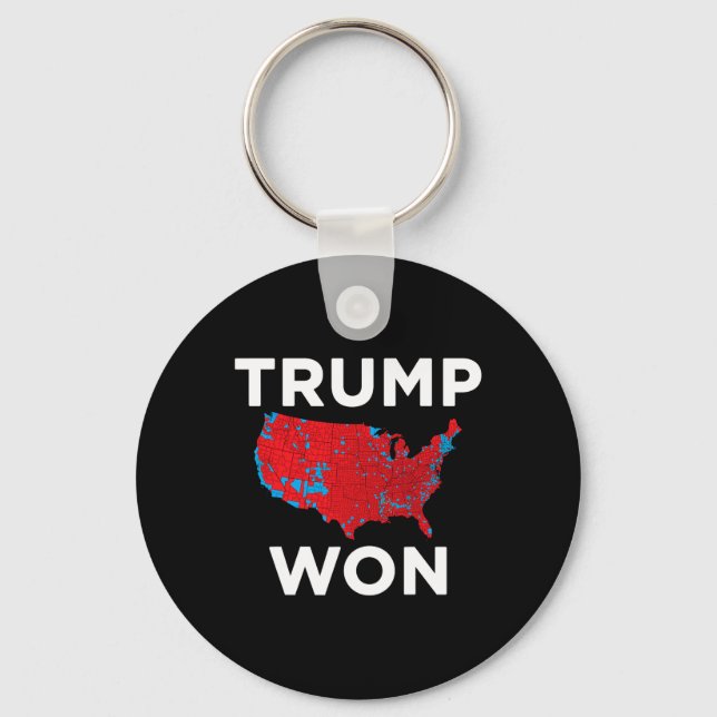 Trump Won 2024 Korrekt valresultat Karta 2024 Nyckelring (Framsida)