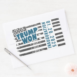 Trump Won 2024 Rektangulärt Klistermärke