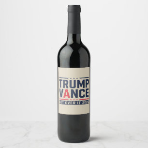 Trump Won 2024 Valordförande Trump Vance Vinflaska Etikett
