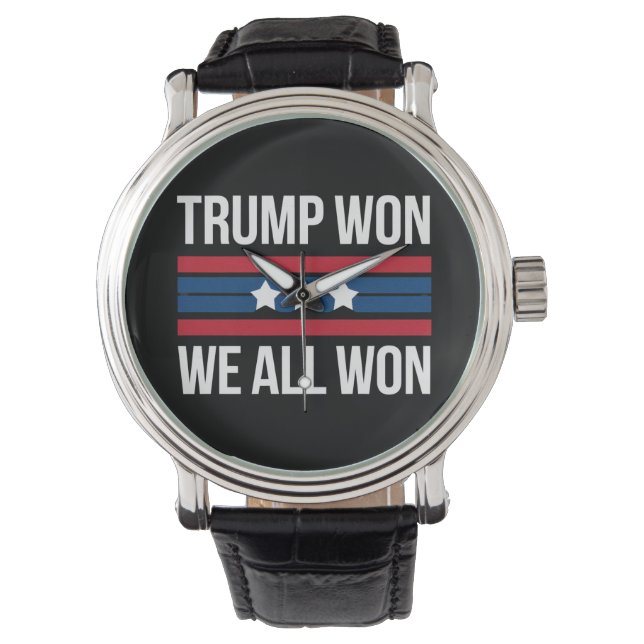 Trump Won All Won 2024 USA flagga Trump Won Armbandsur (Framsida)