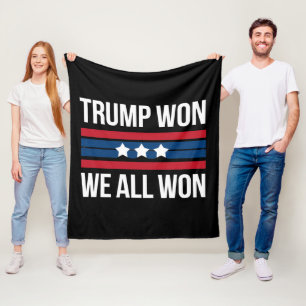 Trump Won All Won 2024 USA flagga Trump Won Fleecefilt
