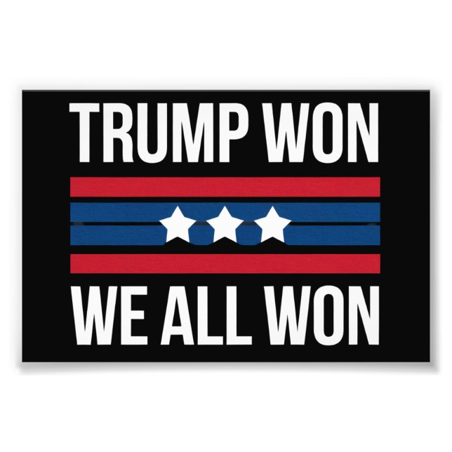 Trump Won All Won 2024 USA flagga Trump Won Fototryck (Framsidan)
