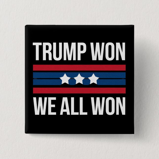Trump Won All Won 2024 USA flagga Trump Won Knapp (Framsida)