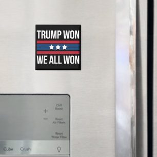 Trump Won All Won 2024 USA flagga Trump Won Magnet