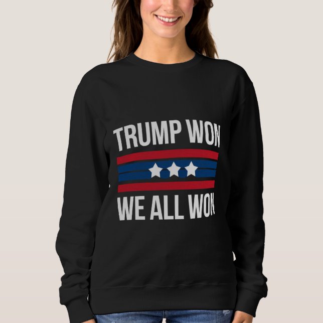 Trump Won All Won 2024 USA flagga Trump Won T Shirt (Framsida)