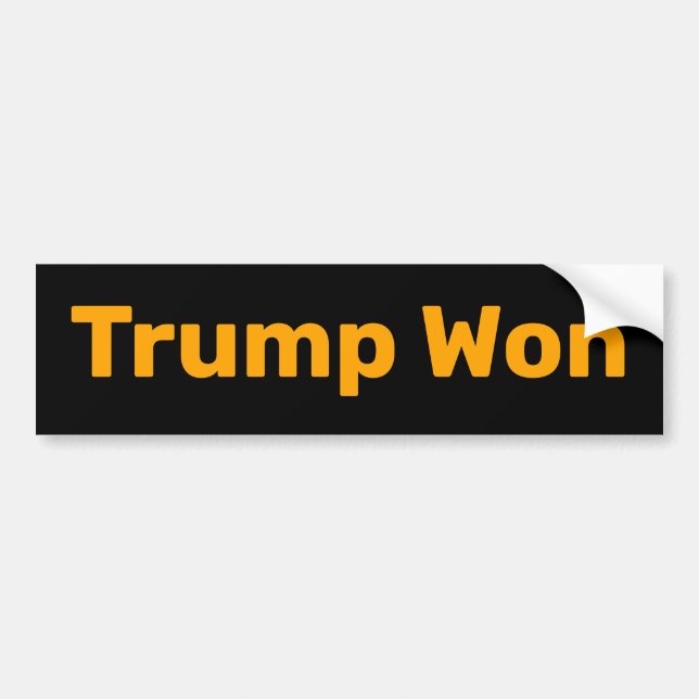 Trump Won Bumper Sticker Bildekal (Framsidan)