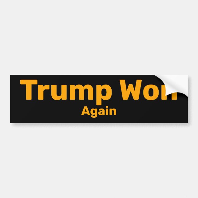 Trump Won Bumper Sticker Bildekal (Framsidan)