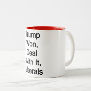 Trump Won, handla med liberaler Två-Tonad Mugg
