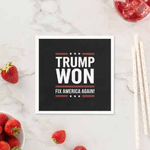 Trump Won MAGA Trump Winner 2024 Korrigera Amerika Pappersservett