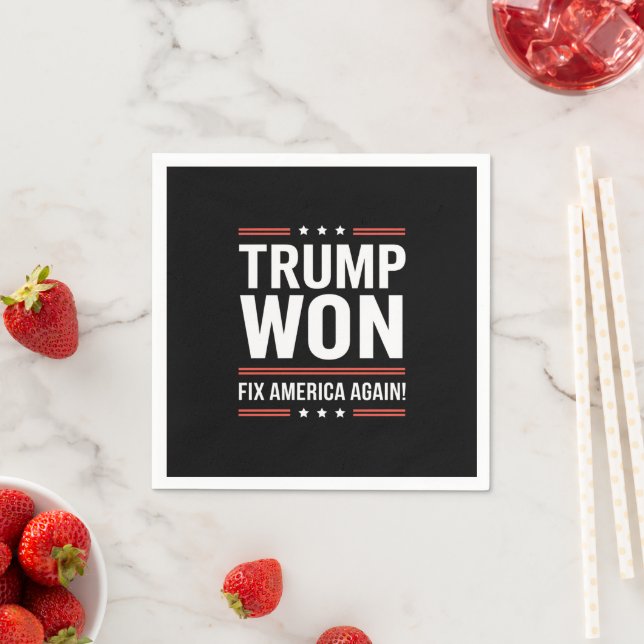 Trump Won MAGA Trump Winner 2024 Korrigera Amerika Pappersservett (Insitu)