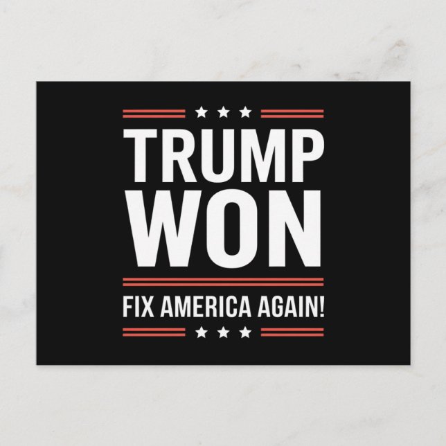 Trump Won MAGA Trump Winner 2024 Korrigera Amerika Vykort (Framsida)