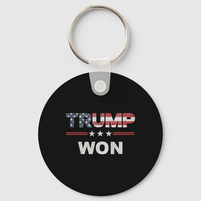 Trump Won T 4:e juli Amerikanska Flagga Nyckelring (Framsida)