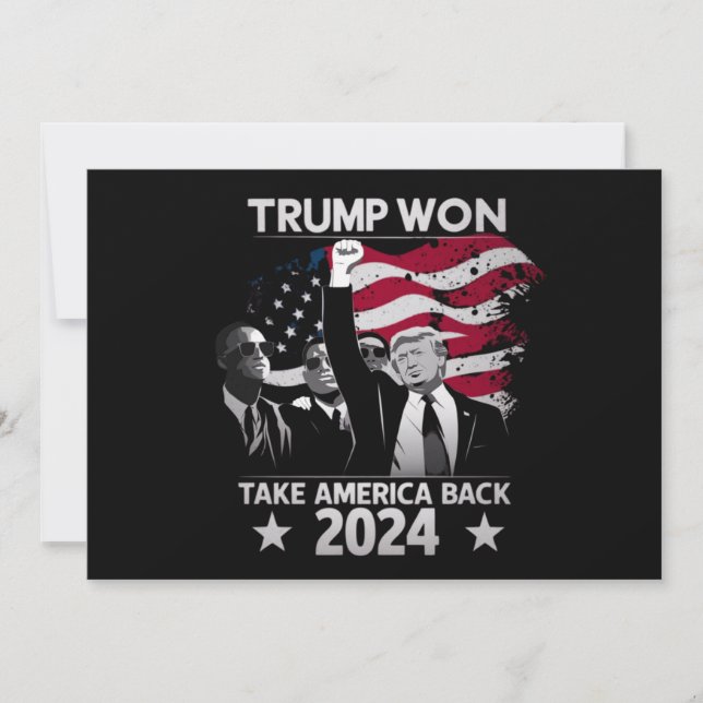 Trump Won (trump Won) Ta Amerika tillbaka 2024 Inbjudningar (Framsida)
