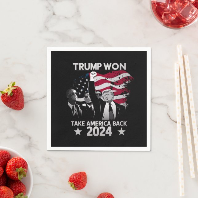 Trump Won (trump Won) Ta Amerika tillbaka 2024 Pappersservett (Insitu)