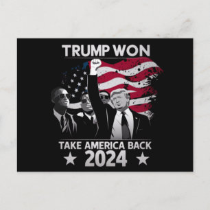 Trump Won (trump Won) Ta Amerika tillbaka 2024 Vykort
