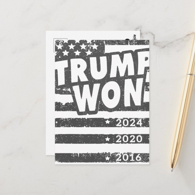 Trump Won Vykort (Fram/Back In Situ)