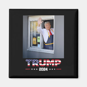 Trump Works Drive Trump Serving Fransk Fries Magnet