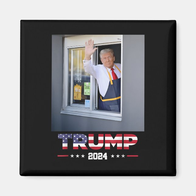 Trump Works Drive Trump Serving Fransk Fries Magnet (Framsidan)
