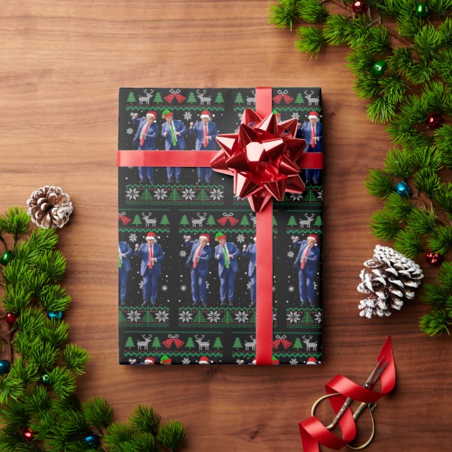 Trump Wrapping Papper julklapp Trump Dance Presentpapper (Julgåva)