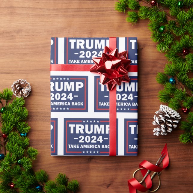Trump Wrapping Papper Ta Amerika tillbaka Presentpapper (Julgåva)