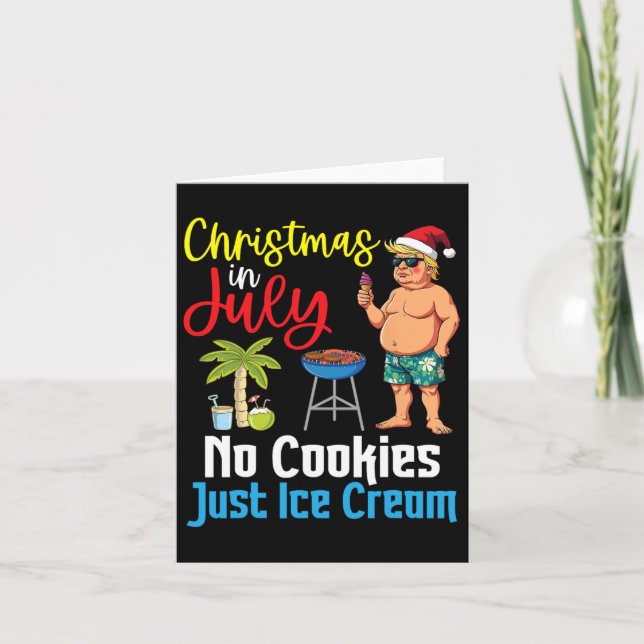 Trumpa Lycklig-julen på juli-dagen, inga kakor bar Kort (Framsida)