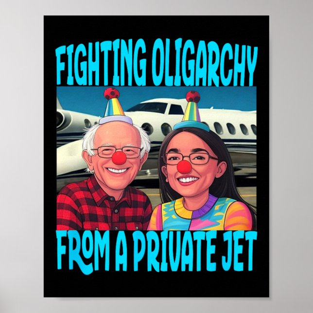 Trumpa republikansk krigsoligarki från privat Jet Poster (Framsidan)