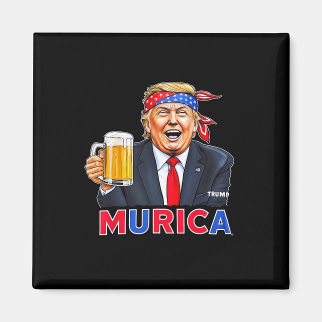 Trumpa till att göra 4:e juli Underbar igen Trump  Magnet (Framsidan)