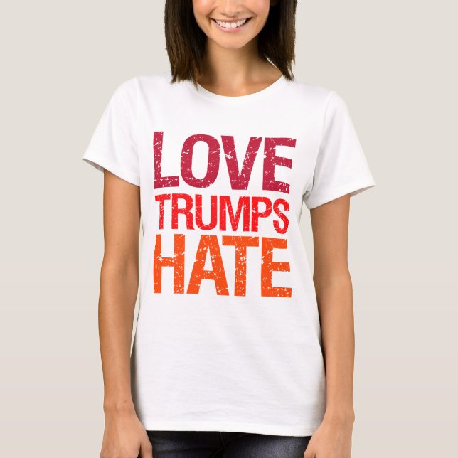 Trumpar för Kärlek-trumpar Hate-antitrump Tee (Framsida)