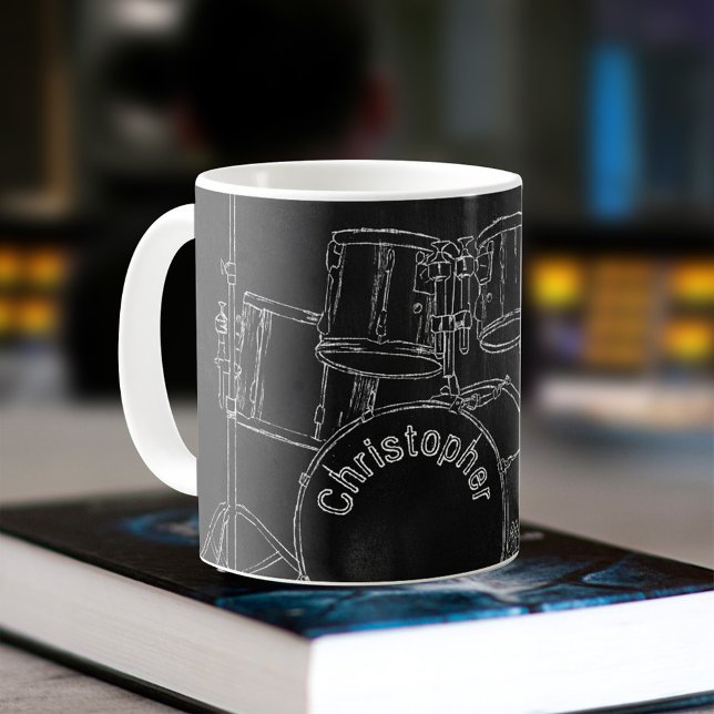 Trumpar för svart Personlig i Sketch Art-skiss Kaffemugg (Skapare uppladdad)