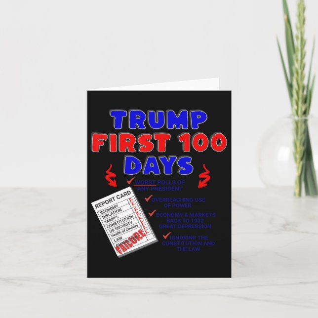 Trumpar första 100 dagar Värsta presidentval Kväll Kort (Framsida)