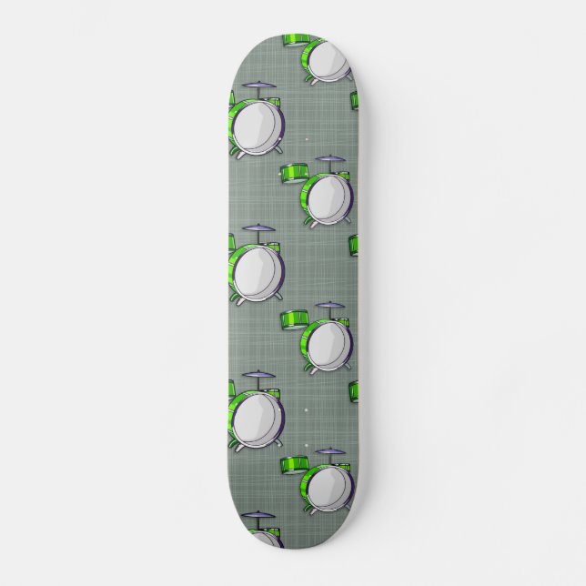 Trumpar; Neon Grönt Drums Skateboard Bräda 20,5 Cm (Framsida)