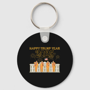Trumpåret i lycklig Party 2025 Vithus Ny president Nyckelring