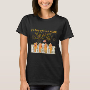 Trumpåret i lycklig Party 2025 Vithus Ny president T Shirt